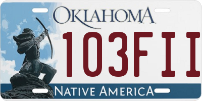 OK license plate 103FII