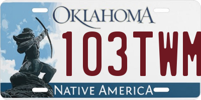 OK license plate 103TWM