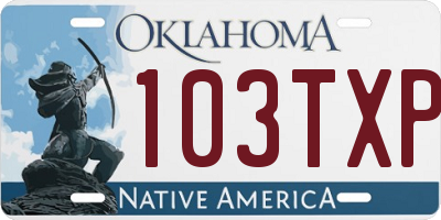 OK license plate 103TXP