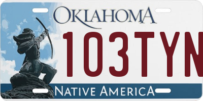 OK license plate 103TYN