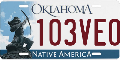 OK license plate 103VEO
