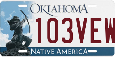 OK license plate 103VEW