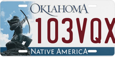 OK license plate 103VQX