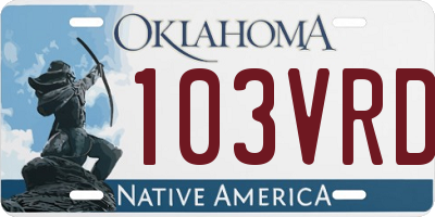 OK license plate 103VRD