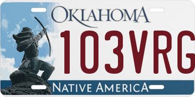 OK license plate 103VRG