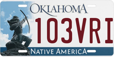 OK license plate 103VRI