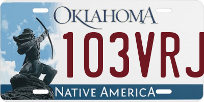 OK license plate 103VRJ