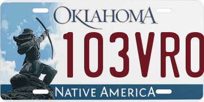 OK license plate 103VRO