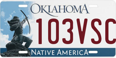 OK license plate 103VSC