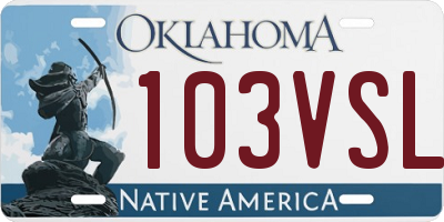 OK license plate 103VSL