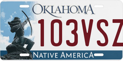 OK license plate 103VSZ