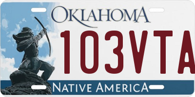 OK license plate 103VTA
