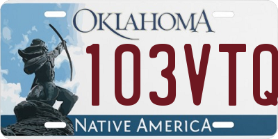 OK license plate 103VTQ