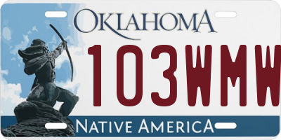 OK license plate 103WMW