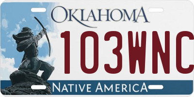 OK license plate 103WNC