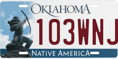 OK license plate 103WNJ