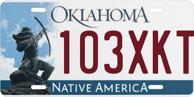 OK license plate 103XKT