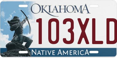OK license plate 103XLD
