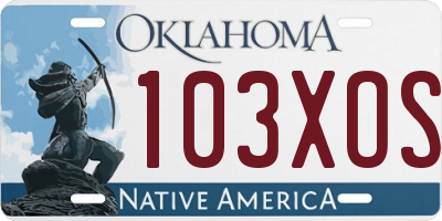 OK license plate 103XOS