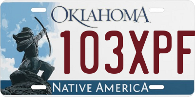 OK license plate 103XPF