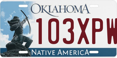 OK license plate 103XPW