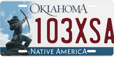 OK license plate 103XSA