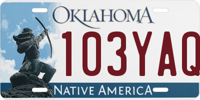 OK license plate 103YAQ