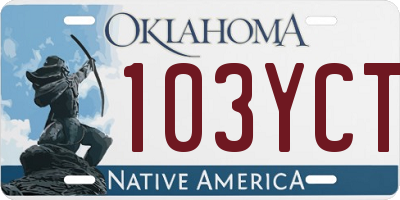 OK license plate 103YCT