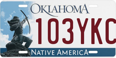OK license plate 103YKC