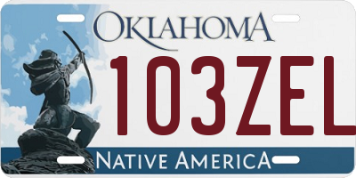 OK license plate 103ZEL