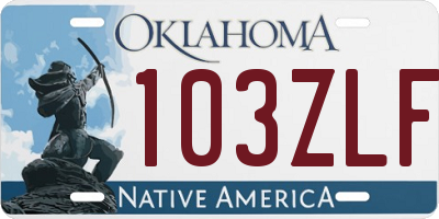 OK license plate 103ZLF