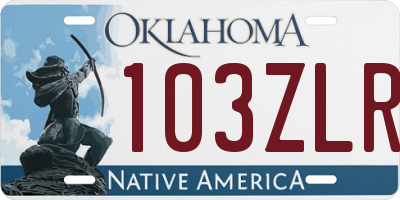 OK license plate 103ZLR