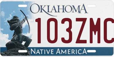 OK license plate 103ZMC
