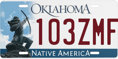 OK license plate 103ZMF