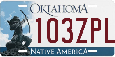 OK license plate 103ZPL