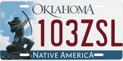 OK license plate 103ZSL