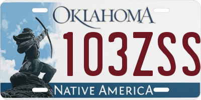 OK license plate 103ZSS