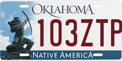 OK license plate 103ZTP