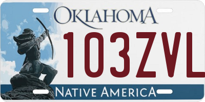 OK license plate 103ZVL