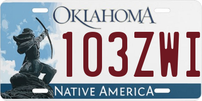 OK license plate 103ZWI