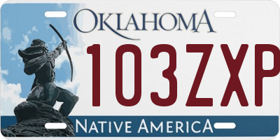 OK license plate 103ZXP