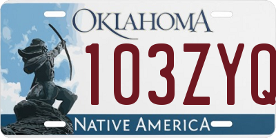 OK license plate 103ZYQ