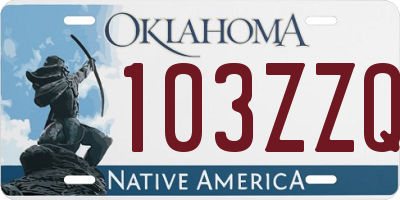 OK license plate 103ZZQ