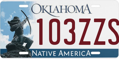 OK license plate 103ZZS