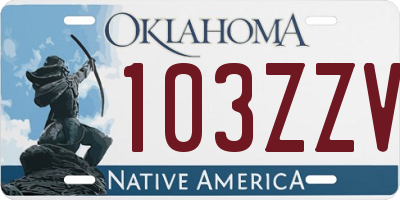 OK license plate 103ZZV