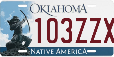 OK license plate 103ZZX