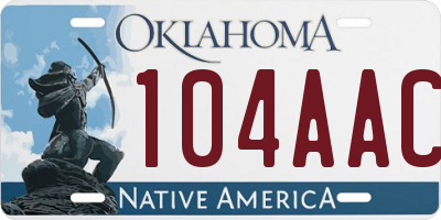 OK license plate 104AAC