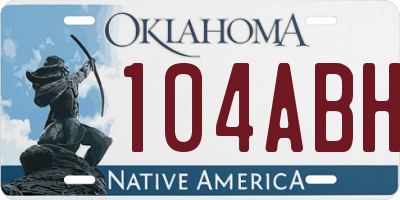 OK license plate 104ABH