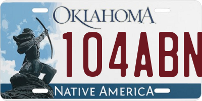 OK license plate 104ABN