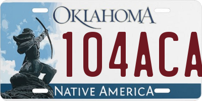 OK license plate 104ACA
